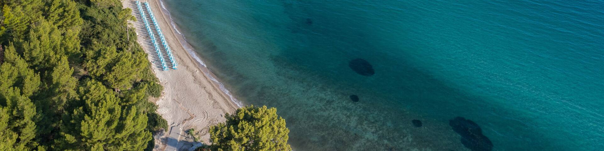 Kriopigi beach. Kassandra of Halkidiki peninsula, Greece