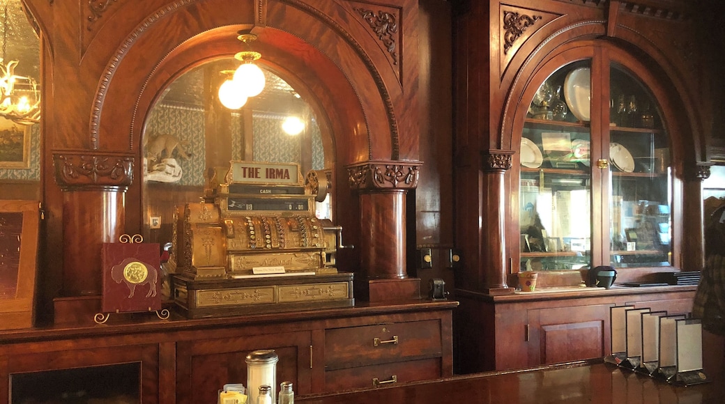 This cherrywood bar was given as a gift to the Hotel Irma from Queen Victoria because of the impression Buffalo Bill Cody left when entertaining in Great Britain.
Worth the trip indeed