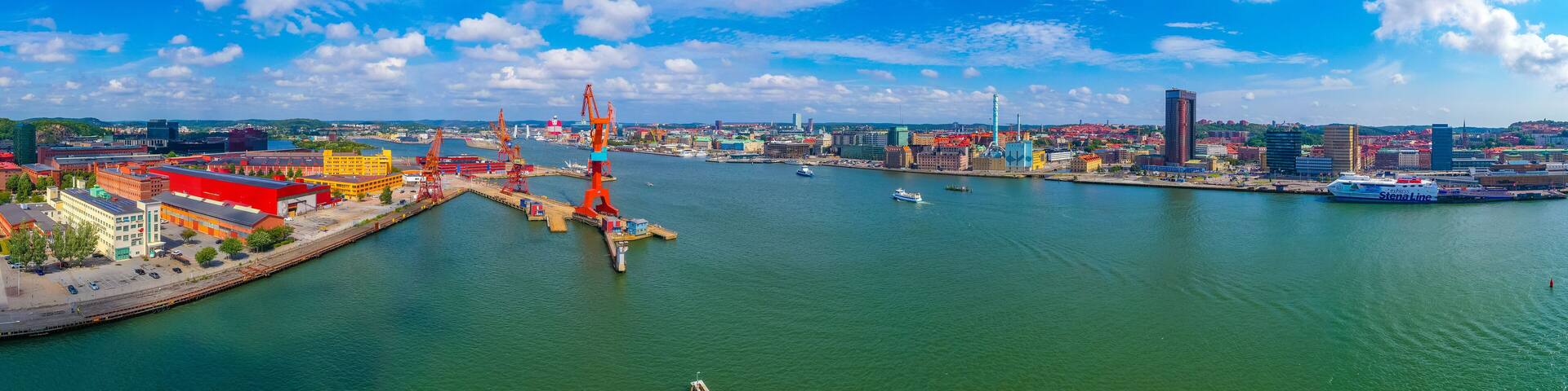 Cranes at the port of Göteborg in Sweden