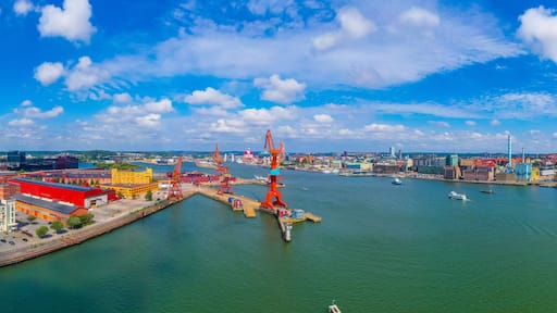 Cranes at the port of Göteborg in Sweden