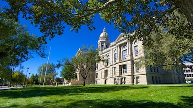 Cheyenne featuring an administrative building, a garden and heritage architecture