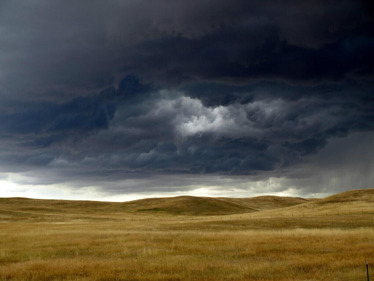 Just outside Cheyenne, a storm blew in and the sky was boiling, #clouds, # Storm