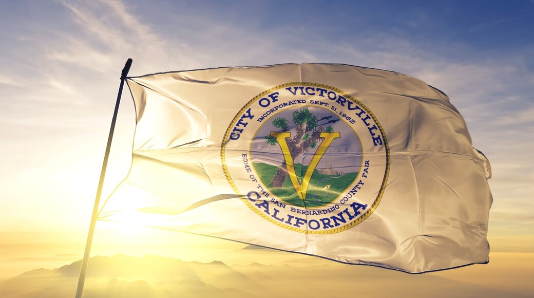 Victorville of California of United States flag waving on the top