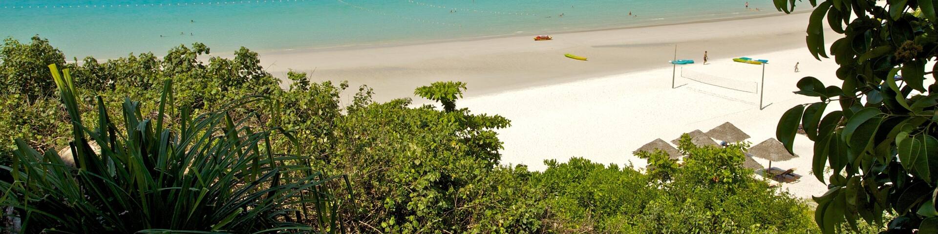Redang Island showing landscape views, tropical scenes and a beach