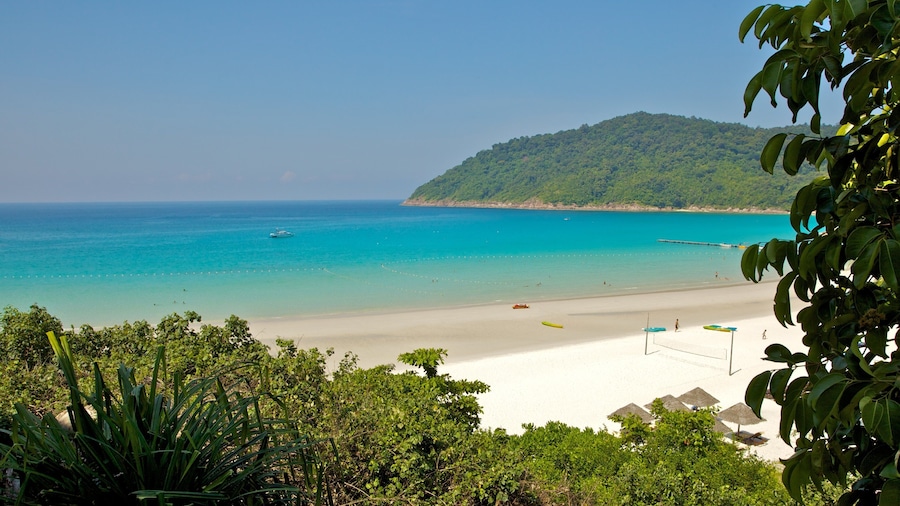 Redang Island which includes a sandy beach, tropical scenes and landscape views