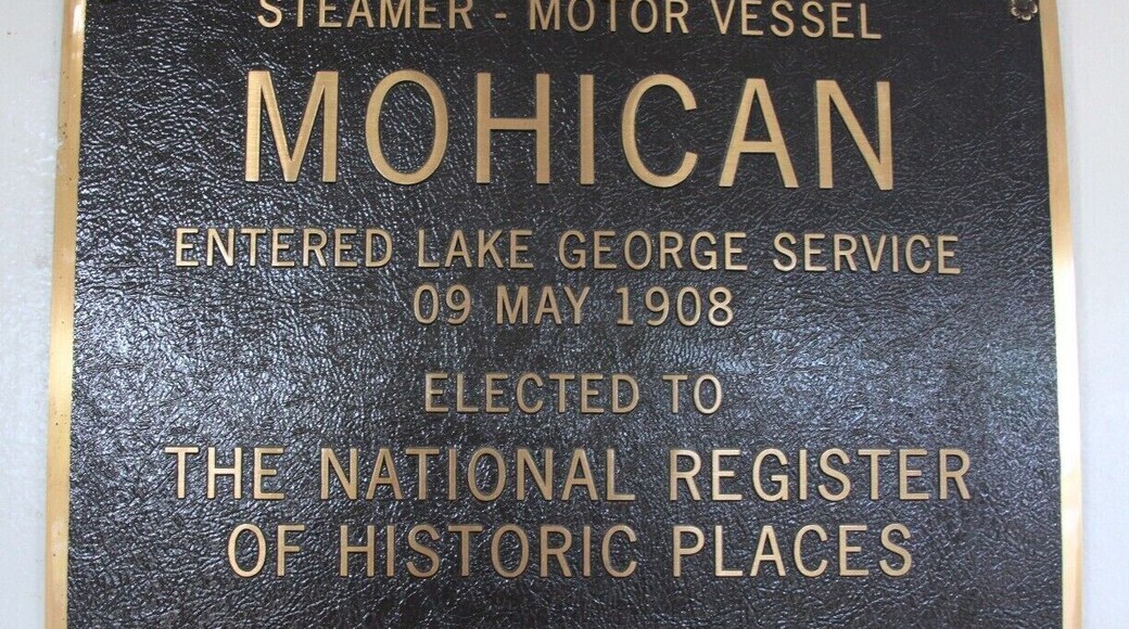 A plaque inside the Lake George Steamboat Company's Mohican.