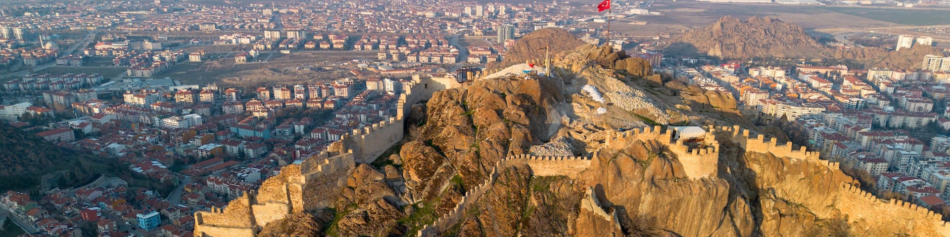 Afyon Castle and Afyon City view from Hidirlik Hill