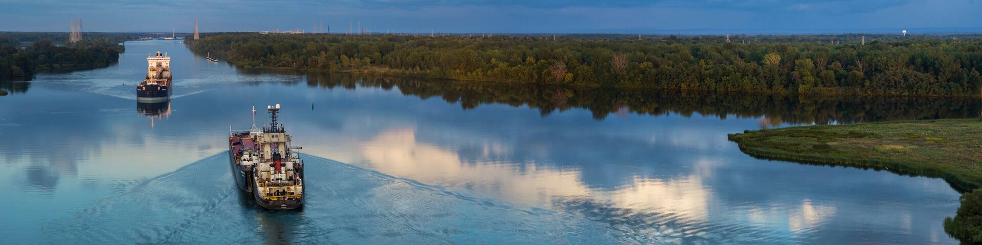 Commercial Ships, St. Lawrence Seaway, Massena, New York