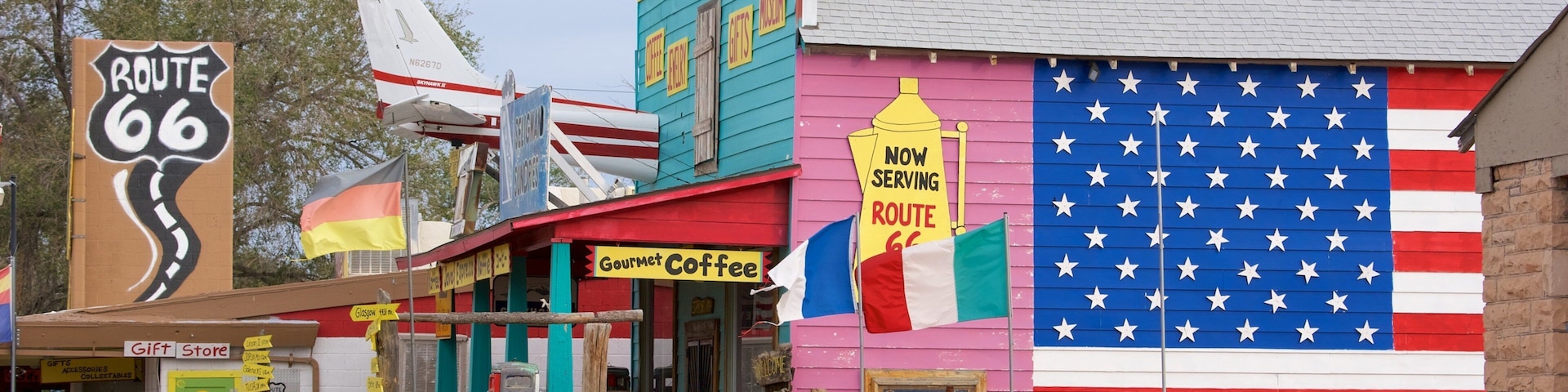 Seligman featuring outdoor art and signage