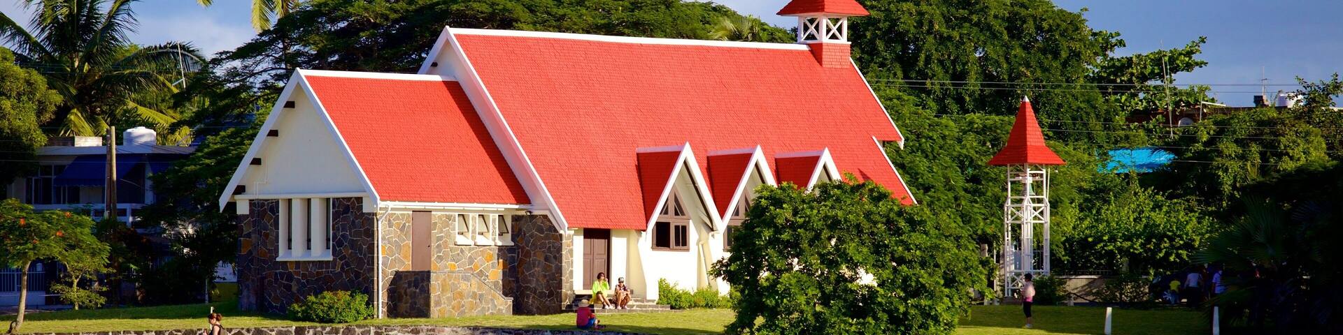 Cap Malheureux showing a church or cathedral, general coastal views and religious elements