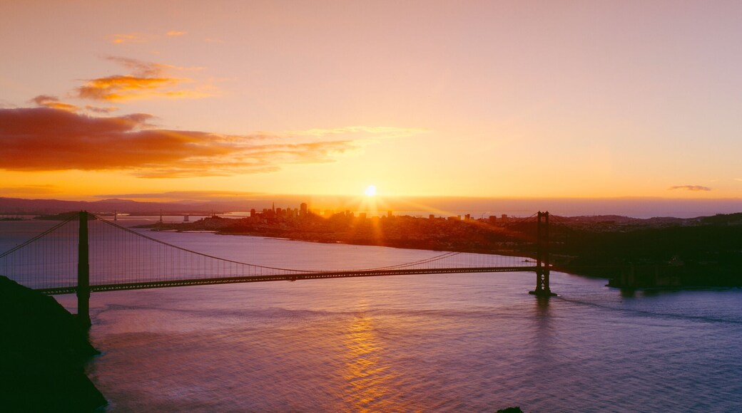 Golden Gate & San Francisco from Marin Headlands, Sunset, California