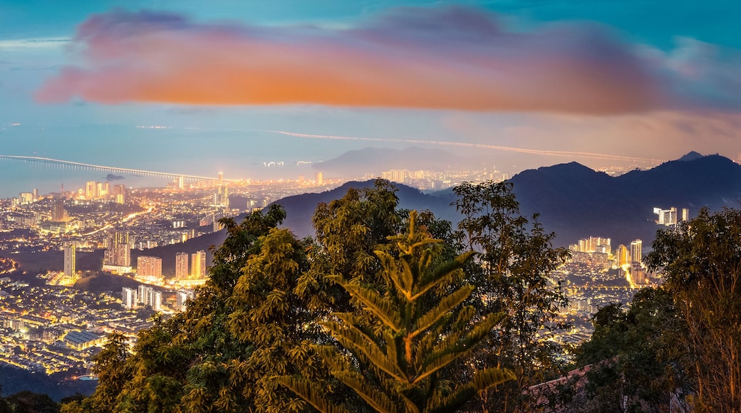 Beautiful view of George Town from Penang Hill. Panorama