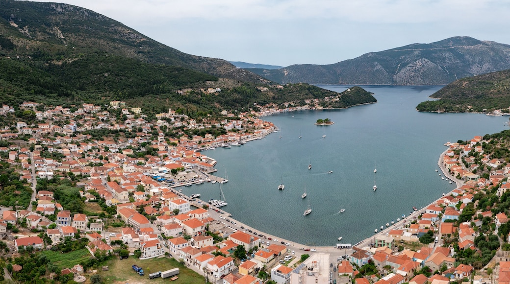 Aerial view of Vathi on the island of Ithaca