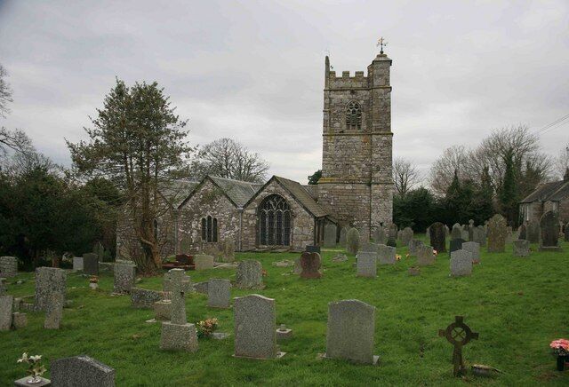 Blisland Church. Church on the edge of Bodmin Moor much loved and visited by Sir John Betjeman when cycling around North Cornwall.