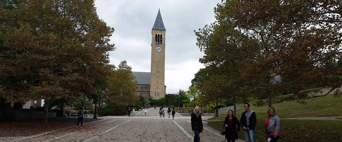 The #Cornell campus has numerous striking paths with views of the clock tower. 
#UStravel 
#Ithaca
#NewYork 
#architecture