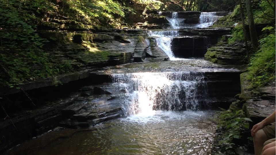 Thanks to trover Members I'm now lost in Ithaca NY and area exploring and hiking in areas so beautiful beyond words. Today I hiked Watkins Glen and Buttermilk Falls. Now I'm hiding in a Dunkin Donuts waiting for the storm to blow over. Hopefully I still have a tent when I return to my site at Watkins.