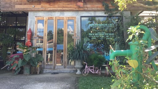 Best tea shop in Saluang Thailand. Colorful shop filled with an abundance of strange and unique objects. Run by the sweetest family.