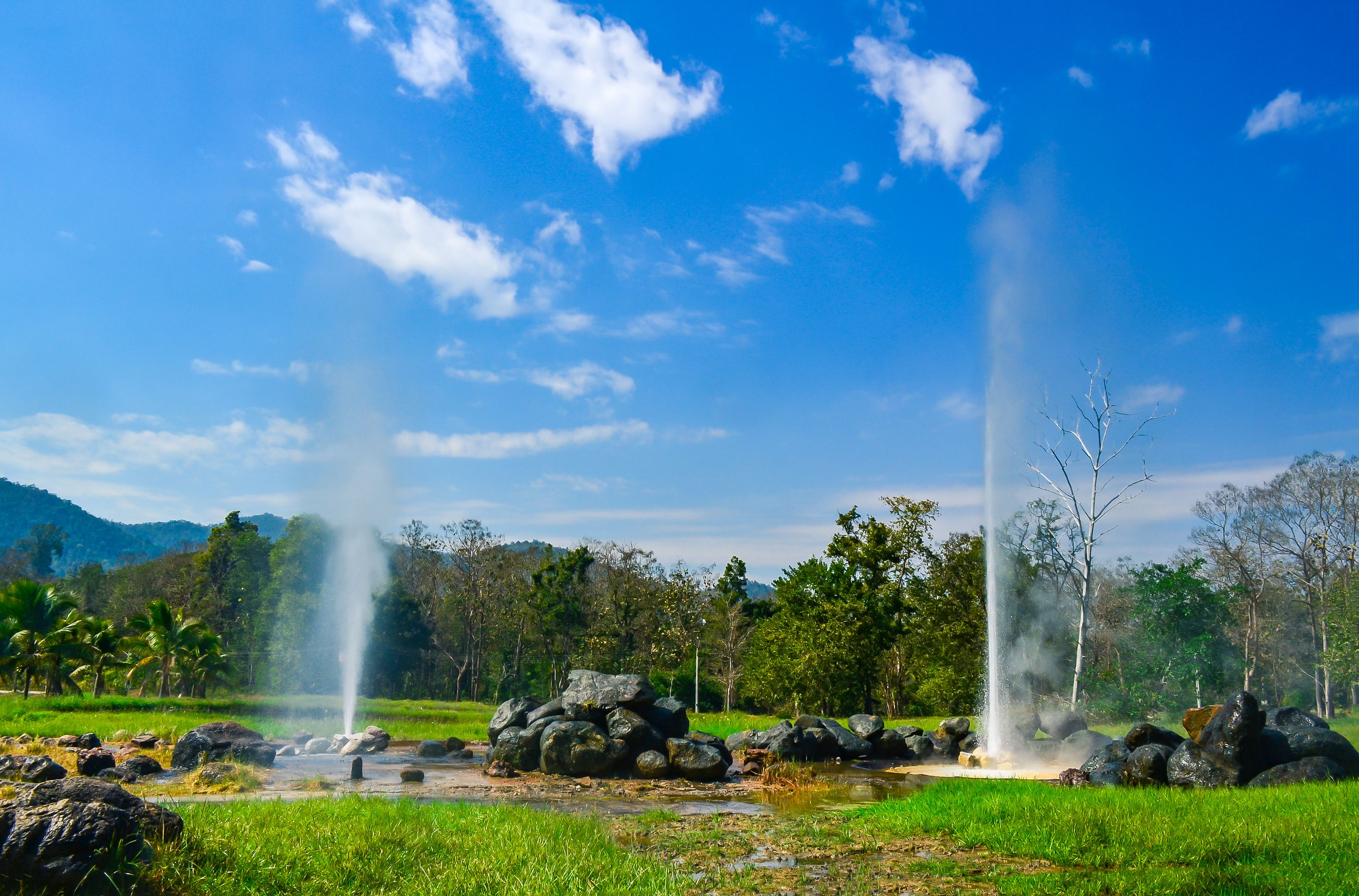 the hot spring, "San Kamphaeng" is a district of Chiang Mai Province in northern Thailand.