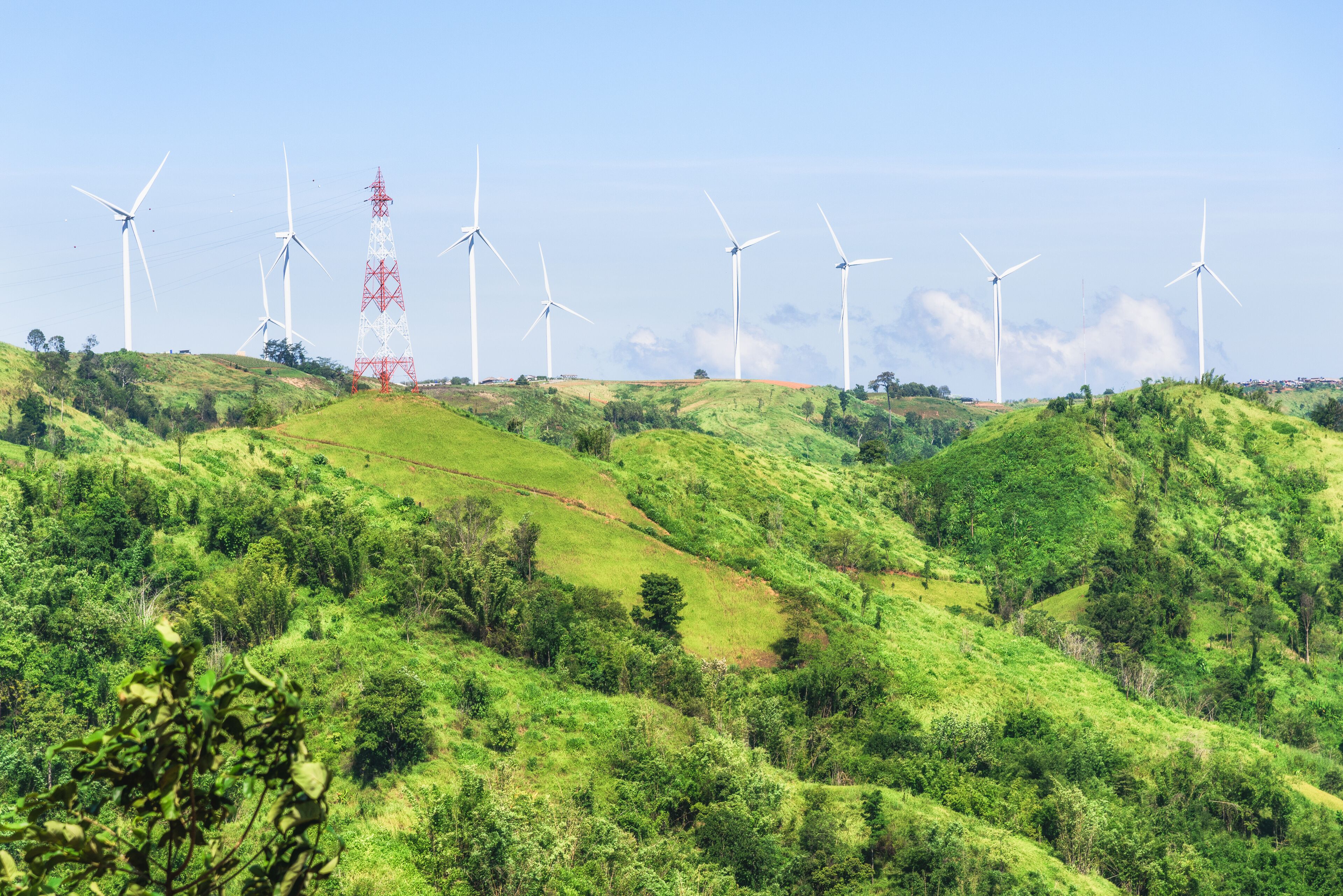 Windmills for alternative substitute electric power energy on mountain at Khao Kho, Phetchabun, Thailand