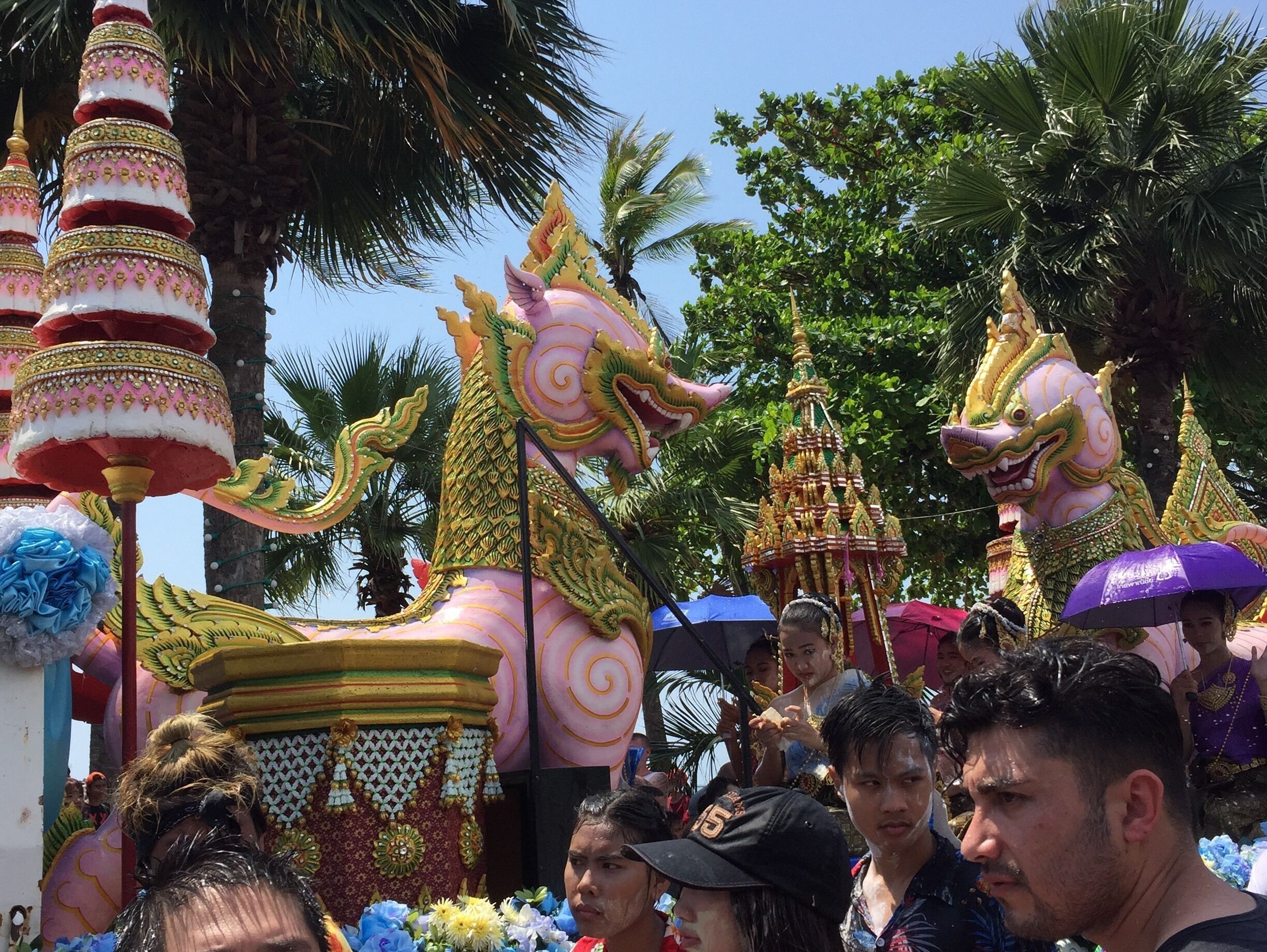 We were here on there new year It is an amazing time people go around growing water over each other and greeting each other by placing coloured flour water on your face arms body They have carnivals going through the main streets in the towns with monks sings using bells and high monks blessing people as they go through the streets It is amazing to watch & take part in