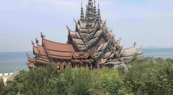 The Sanctuary of Truth in Pattaya, Thailand, constructed completely from wood carvings.