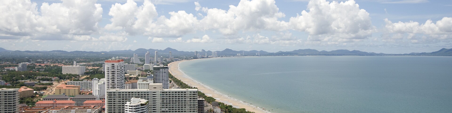 Aerial view of Jomtien beach near Pattaya in Thailand