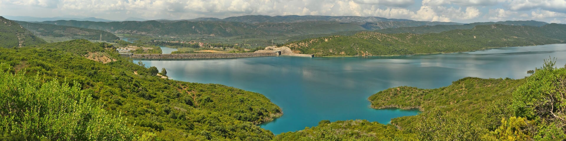 View of the artificial lake of Kastraki, near Agrinio city, in central Greece.