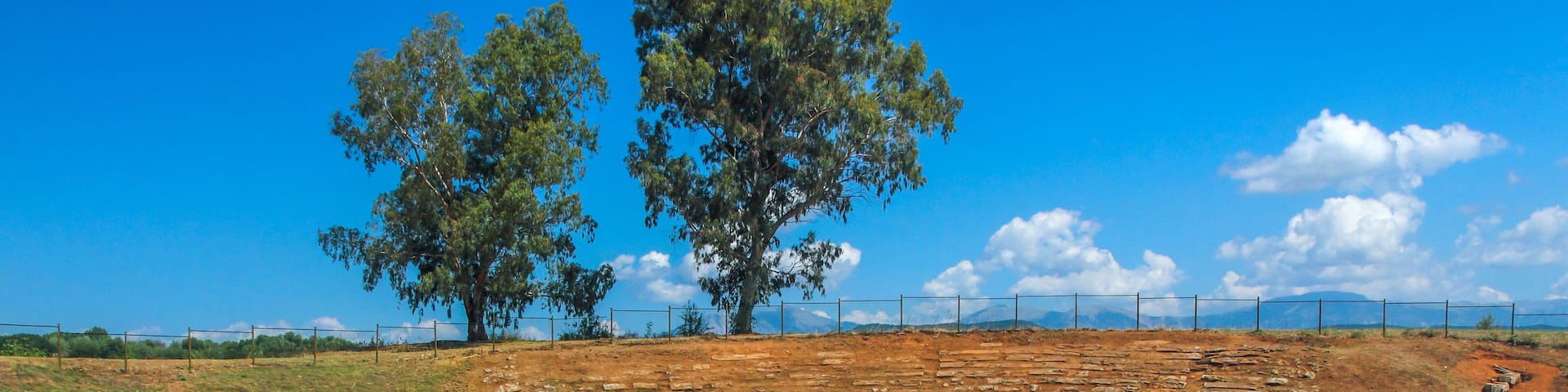 The ancient Greek theater of Stratos, in Agrinio region, Etoloakarnania prefecture, Central Greece. ; Shutterstock ID 1266994978; Purchase Order: -