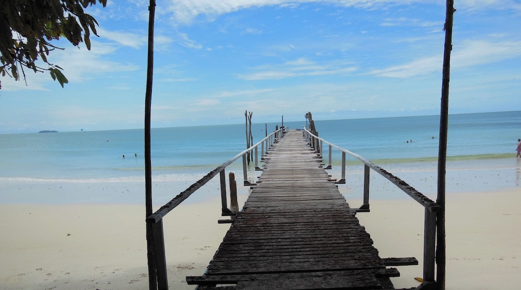The white sand beaches with this rickety dock that seem to go out to unknown adventures ahead of me.