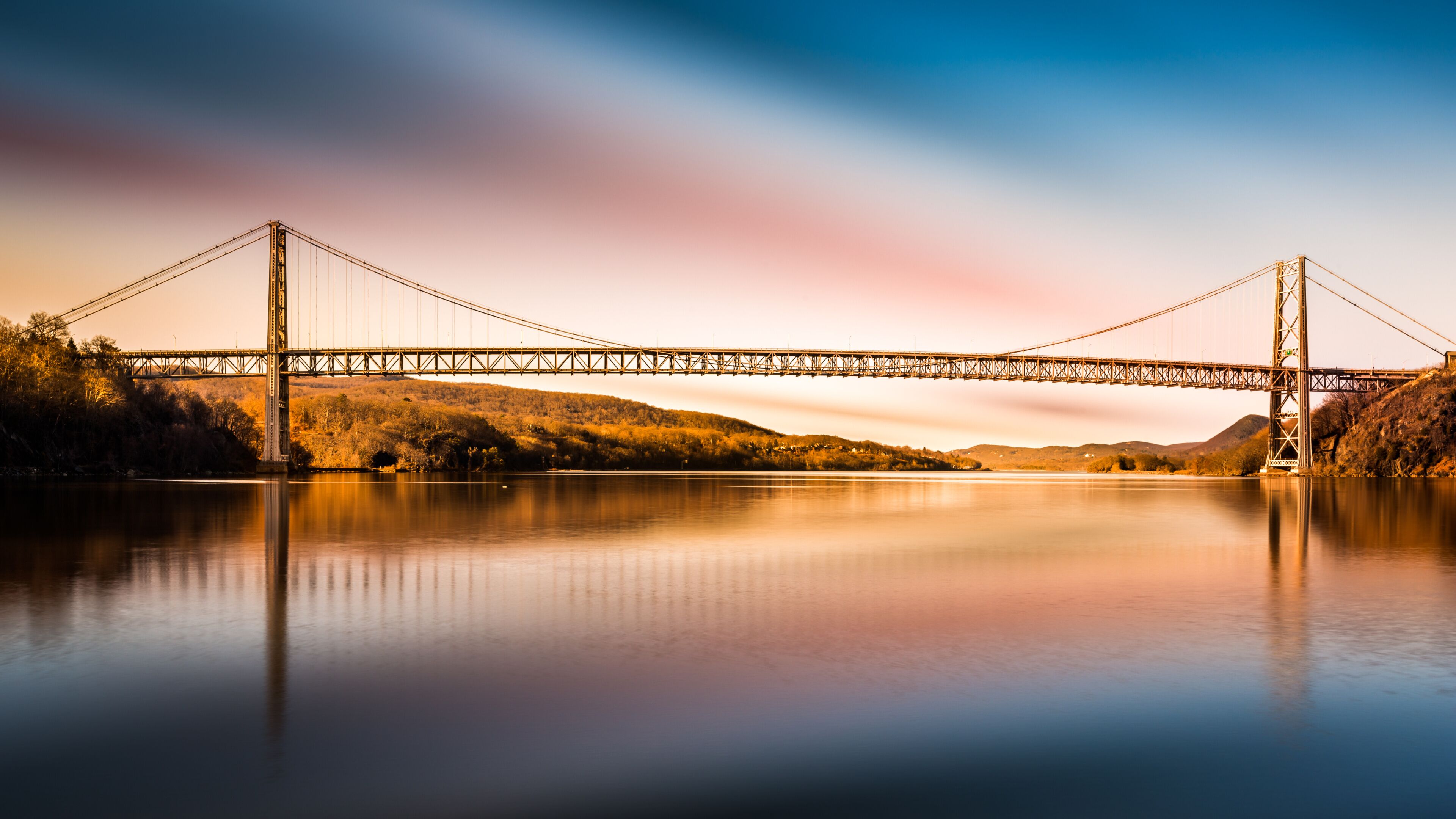 Bear Mountain Bridge after sunset