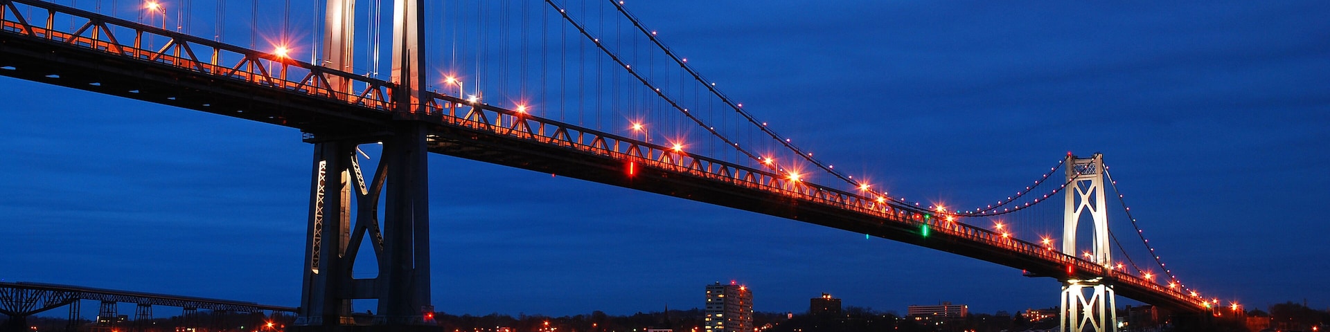 The Mid Hudson Bridge Spans the Hudson River near Poughkeepsie,New York