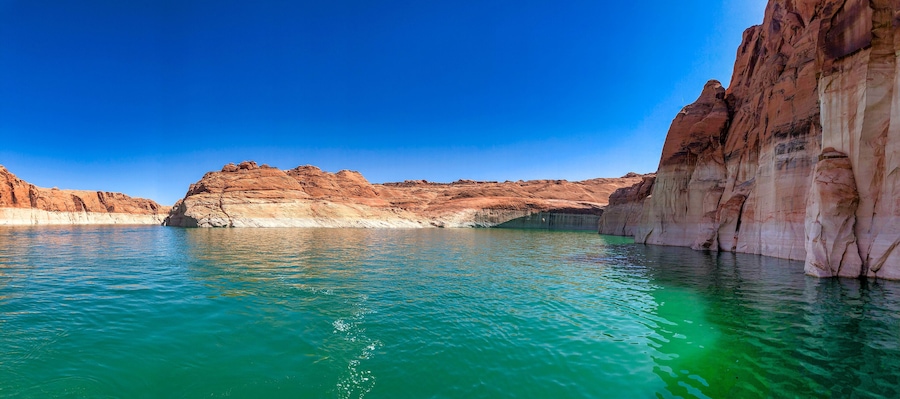 Antelope Creek and beautiful canyon colors along Lake Powell, Page - Arizona