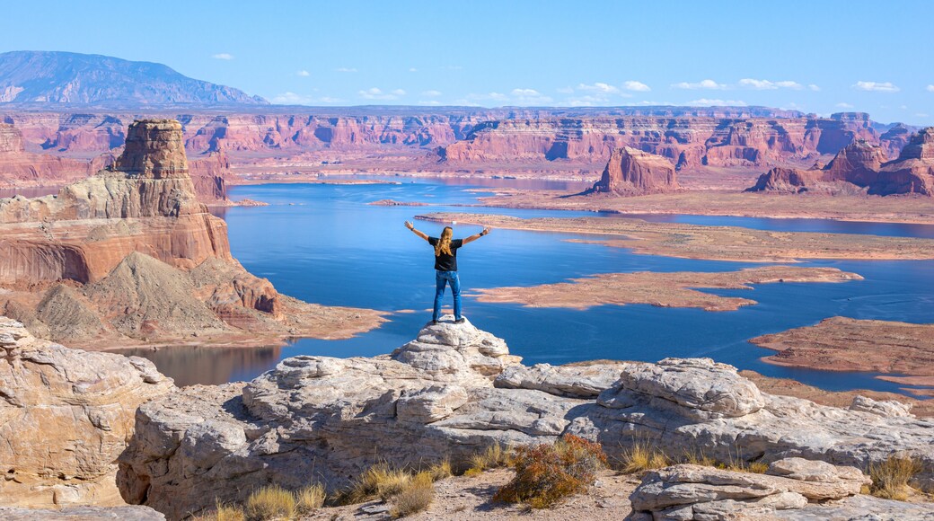 View from Alstrom Point over Lake Powell and the Gunsight Bay in Utah