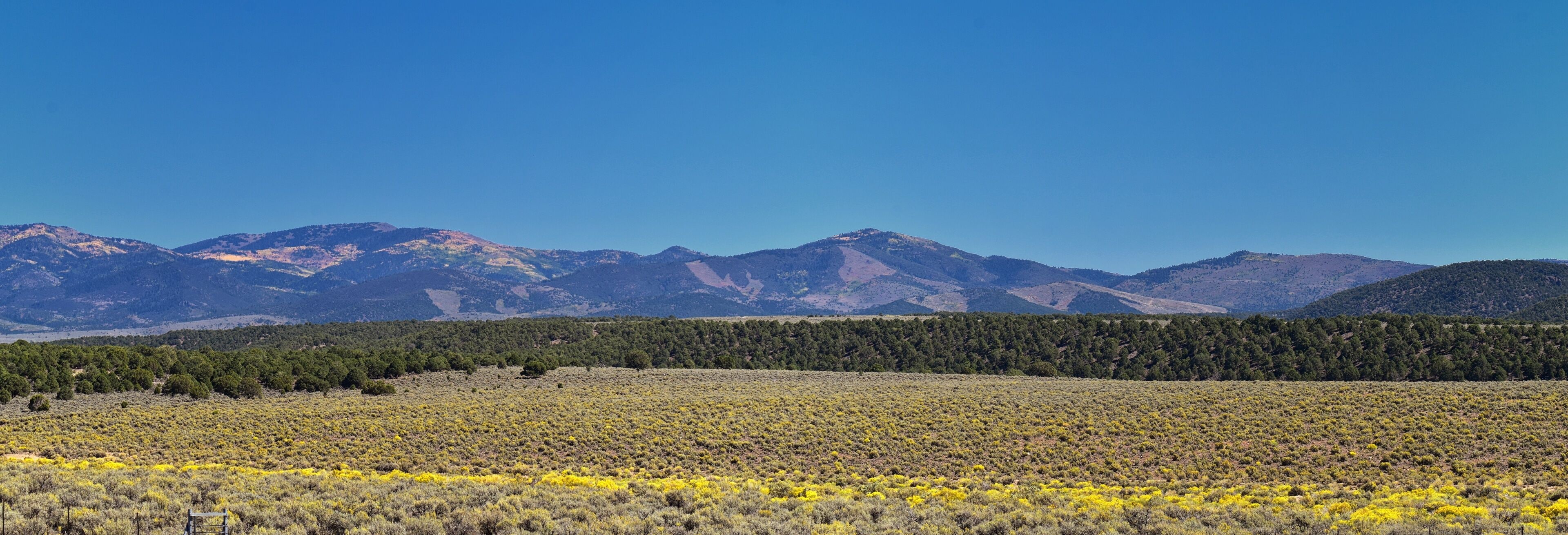 Utah Rocky Mountain Wasatch Panoramic Landscapes by Fishlake National Forest, along Interstate 15 I-15, through Holden, Fillmore, Beaver, Scipio and Parowan Utah, USA. 