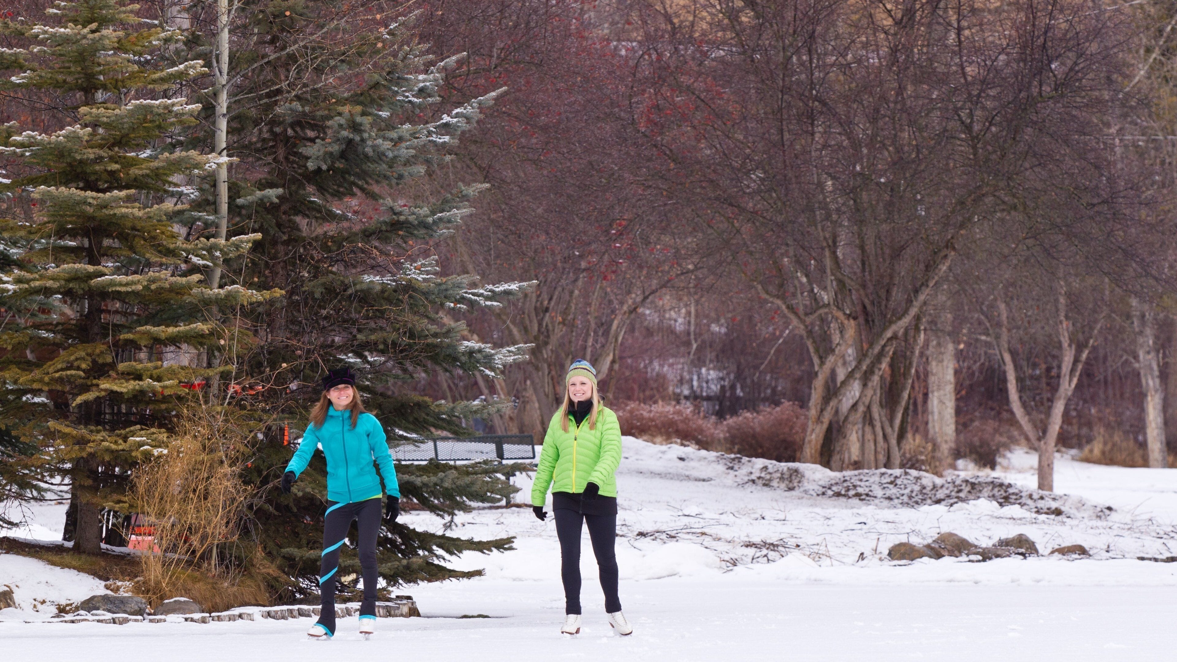 Kalispell som viser står på skøyter