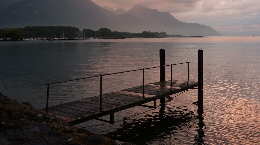 Jetty at Sunset, Lac Leman