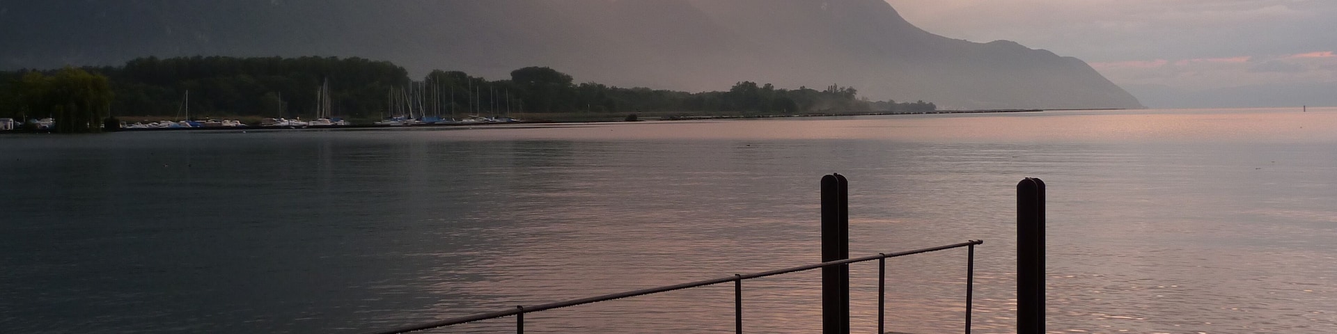 Jetty at Sunset, Lac Leman