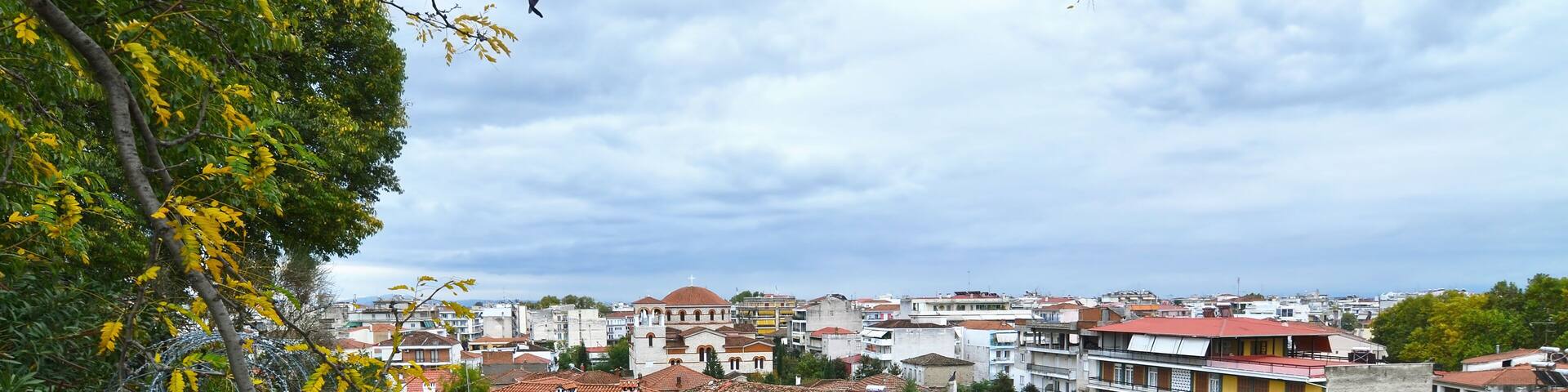 landscape of the old town Varousi Trikala as seen from the medieval fortress