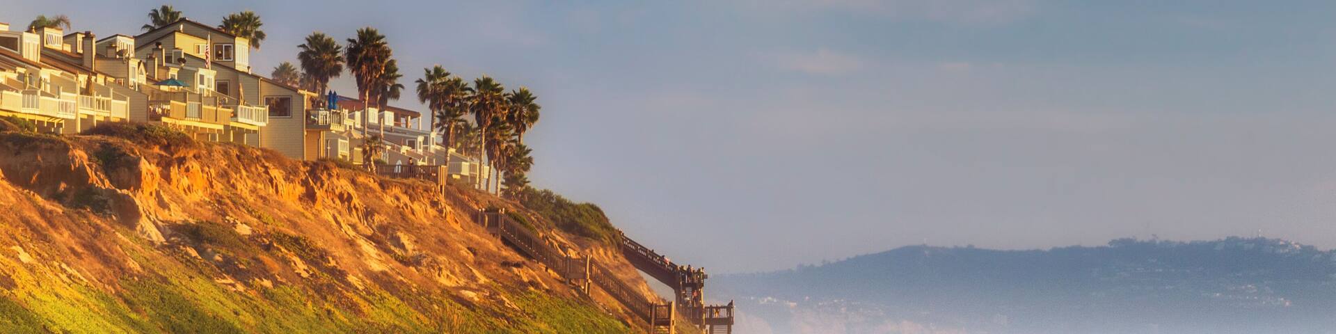 Taken from the rock jetty at Ponto Beach in Carlsbad CA. in the distance is the coast of North County.