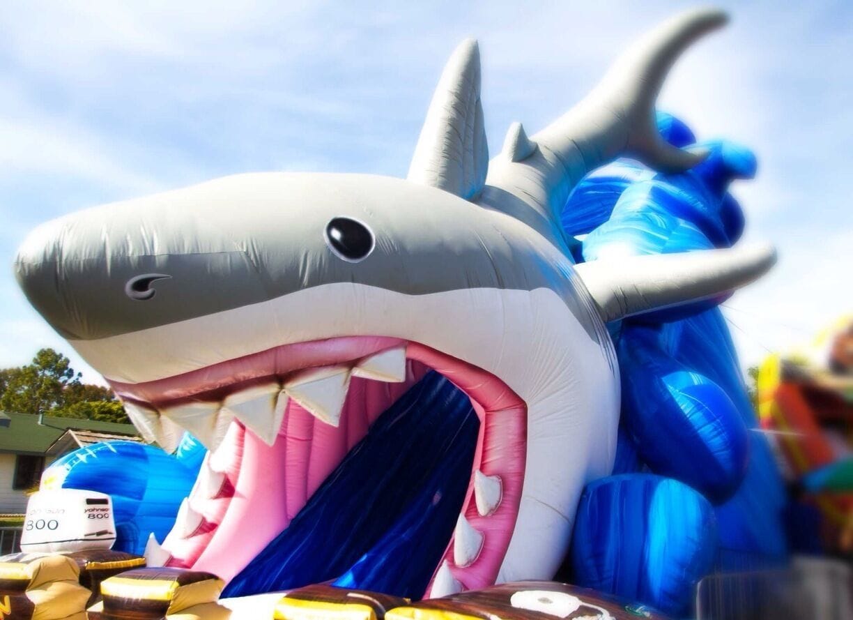 Carlsbad having their annual street fair. Large shark shown here for the kiddies! 