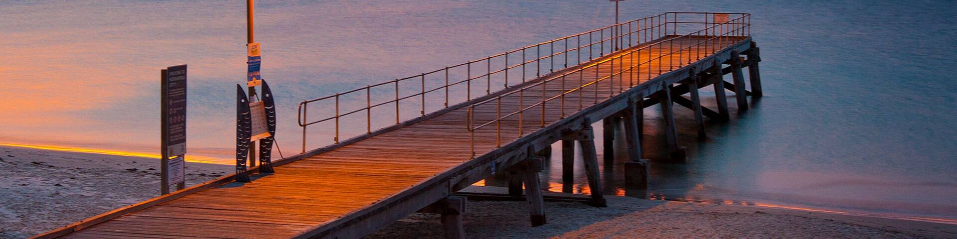 Sunset at the Normanville jetty located on the Fleurieu Peninsula South Australia