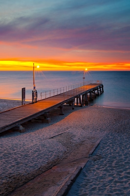 Sunset at the Normanville jetty located on the Fleurieu Peninsula South Australia