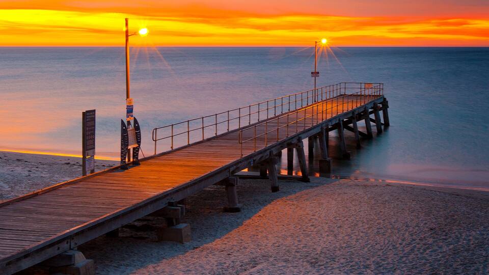 Sunset at the Normanville jetty located on the Fleurieu Peninsula South Australia