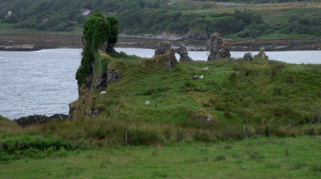Caisteal Camus Caisteal Camus - or Knock Castle - is situated on the east coast of the Isle of Skye. First the seat of the MacLeods it was captured by the MacDonalds in 15th century. The castle is abandoned since 1689 and it is hard to get to the ruin because there is no footpath and wet grass.