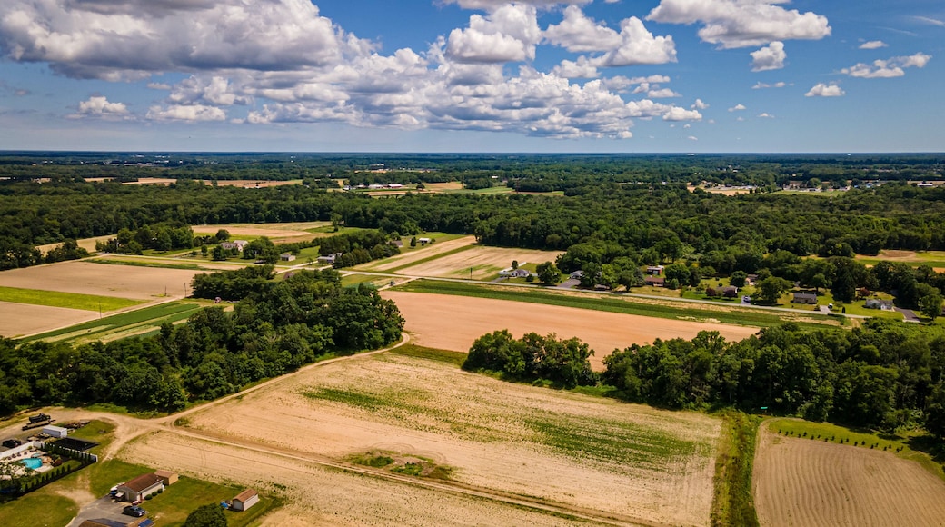 Arial view of farmland in Vineland, New Jersey.