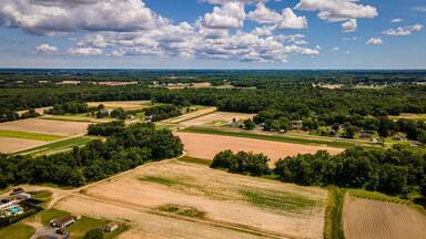 Arial view of farmland in Vineland, New Jersey.