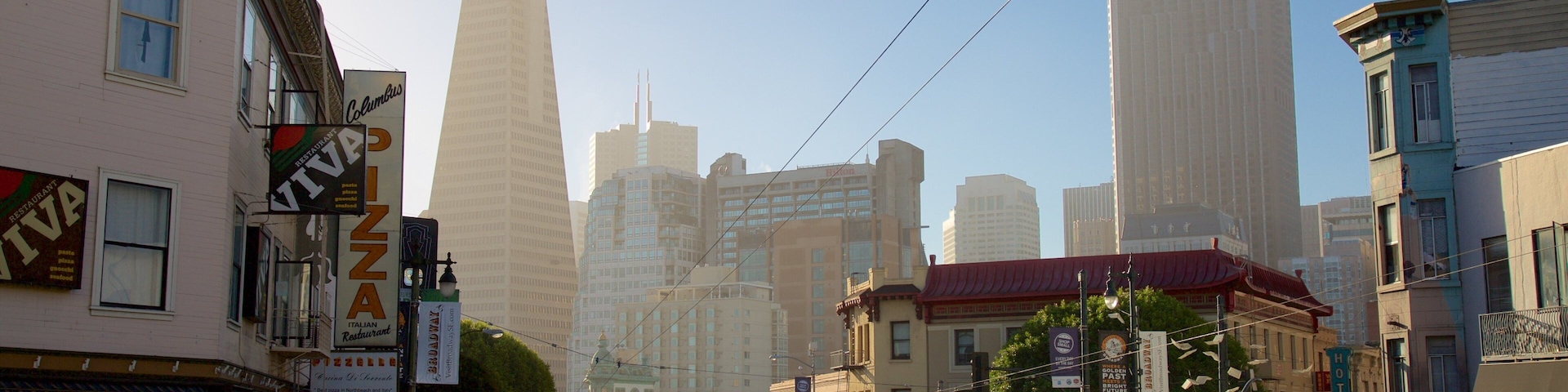 Financial District - Ferry Building featuring street scenes and a city