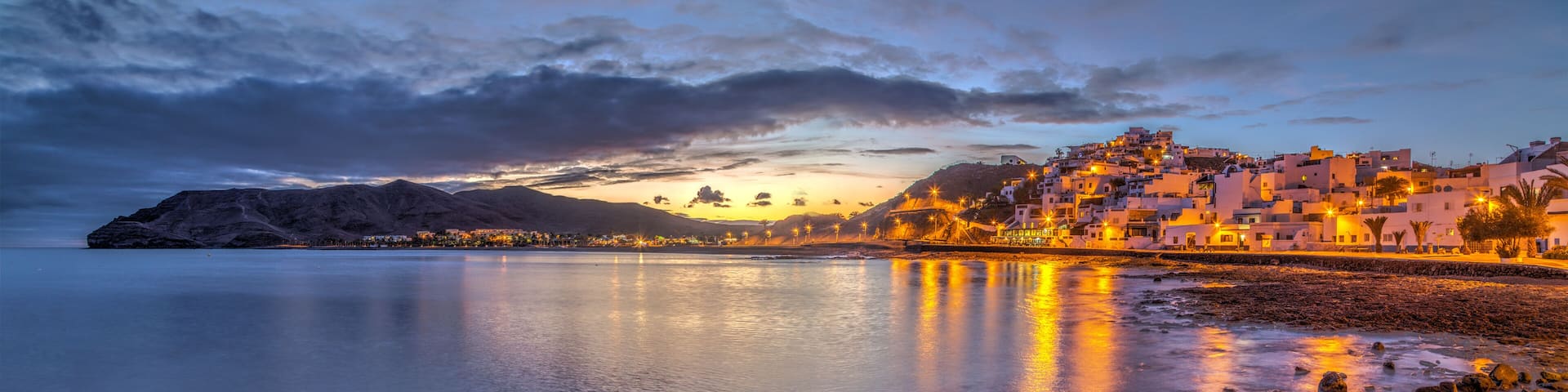 A view of Las Playitas village in the dusk in Fuerteventura island, Canary Islands