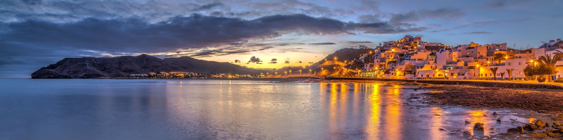A view of Las Playitas village in the dusk in Fuerteventura island, Canary Islands