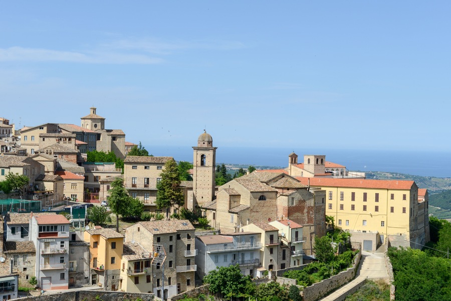 Ripatransone, Italy - 19 June 2016: the old center of Ripatransone on Marche, Italy